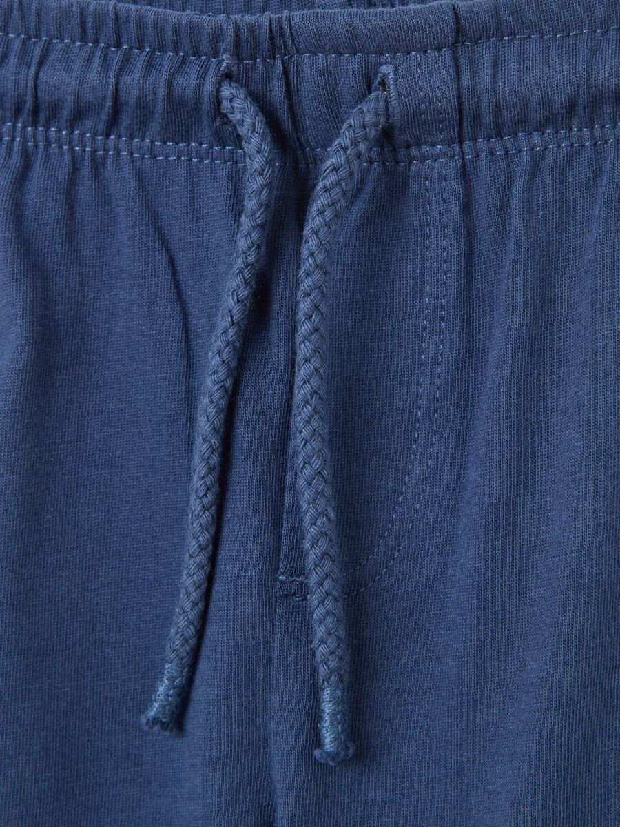 Blue pure cotton toddler shorts regular fit with elastic waist_2