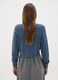 Maternity Cardigan in Blue Wool-Merino Blend Cropped Fit_3
