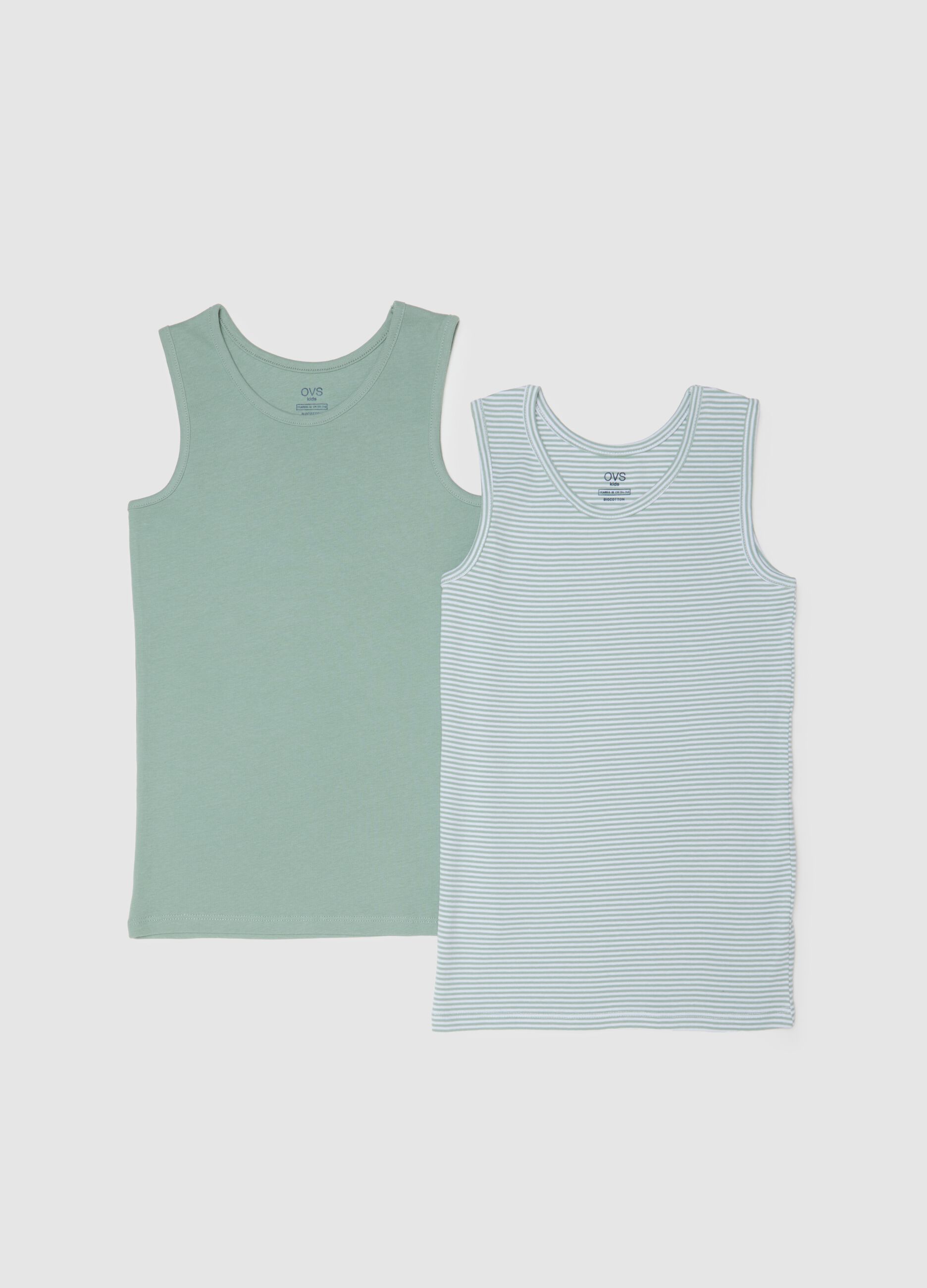 Children's pure cotton multicolour regular fit vest twin pack set