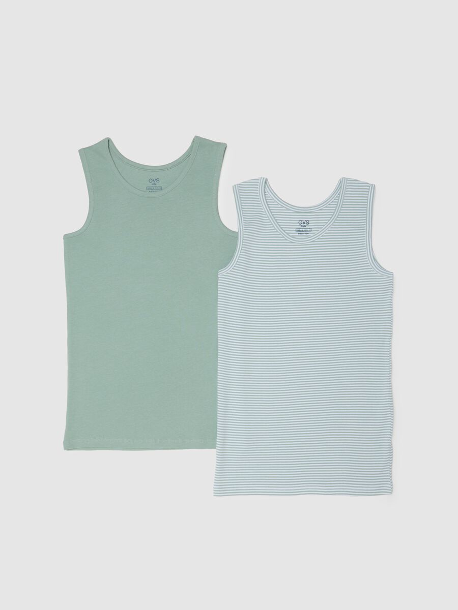 Children's pure cotton multicolour regular fit vest twin pack set_0