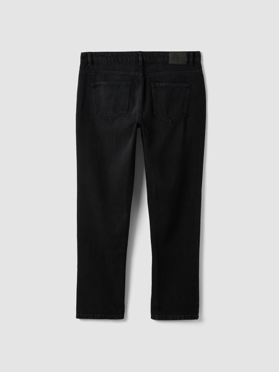 Black denim jeans in cotton-viscose blend, regular fit_6