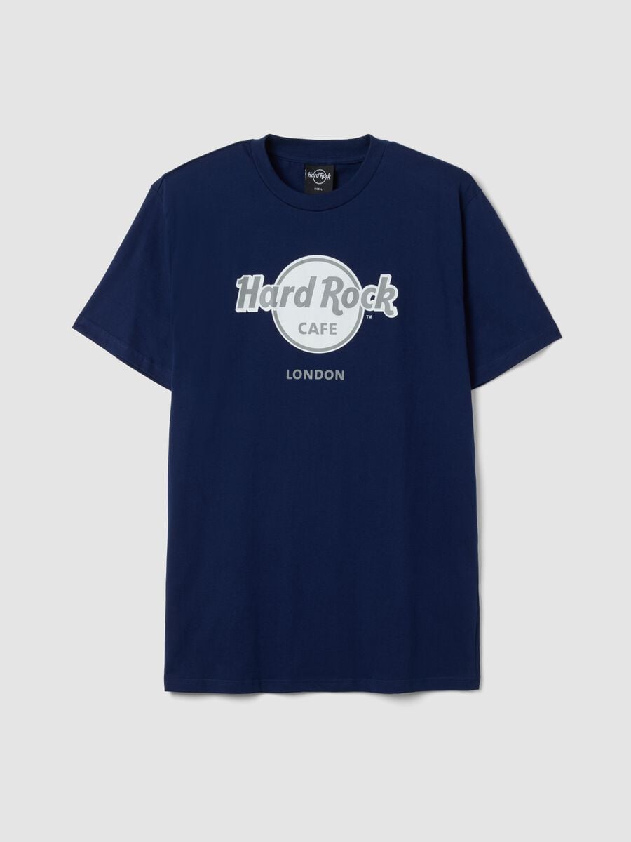 Blue pure cotton T-shirt with Hard Rock Cafe print_0