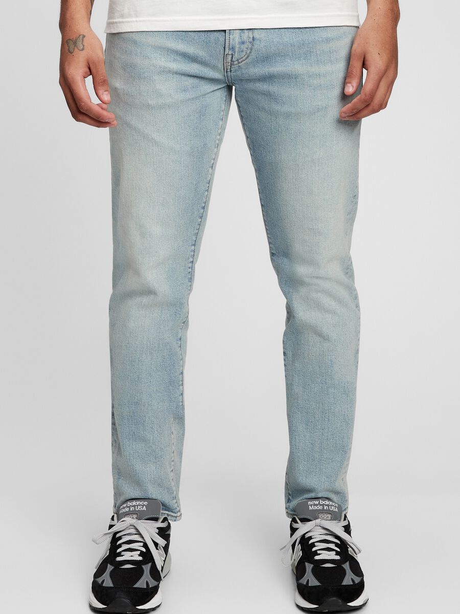 Slim-fit jeans with discolouring_1