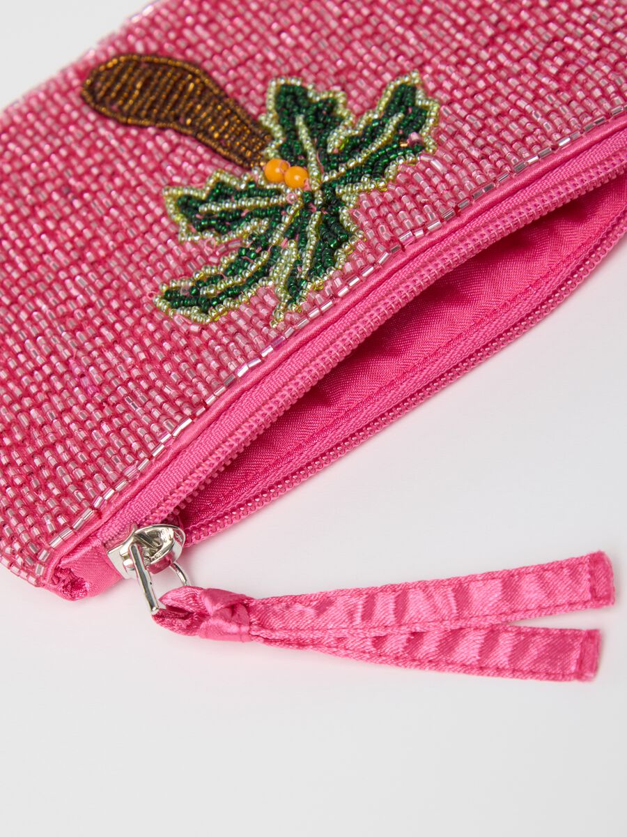 Pink wallet with glass and palm decoration_2