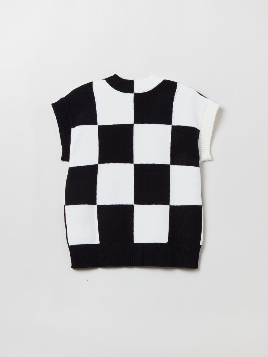 Gilet a scacchi con scollo a V_1