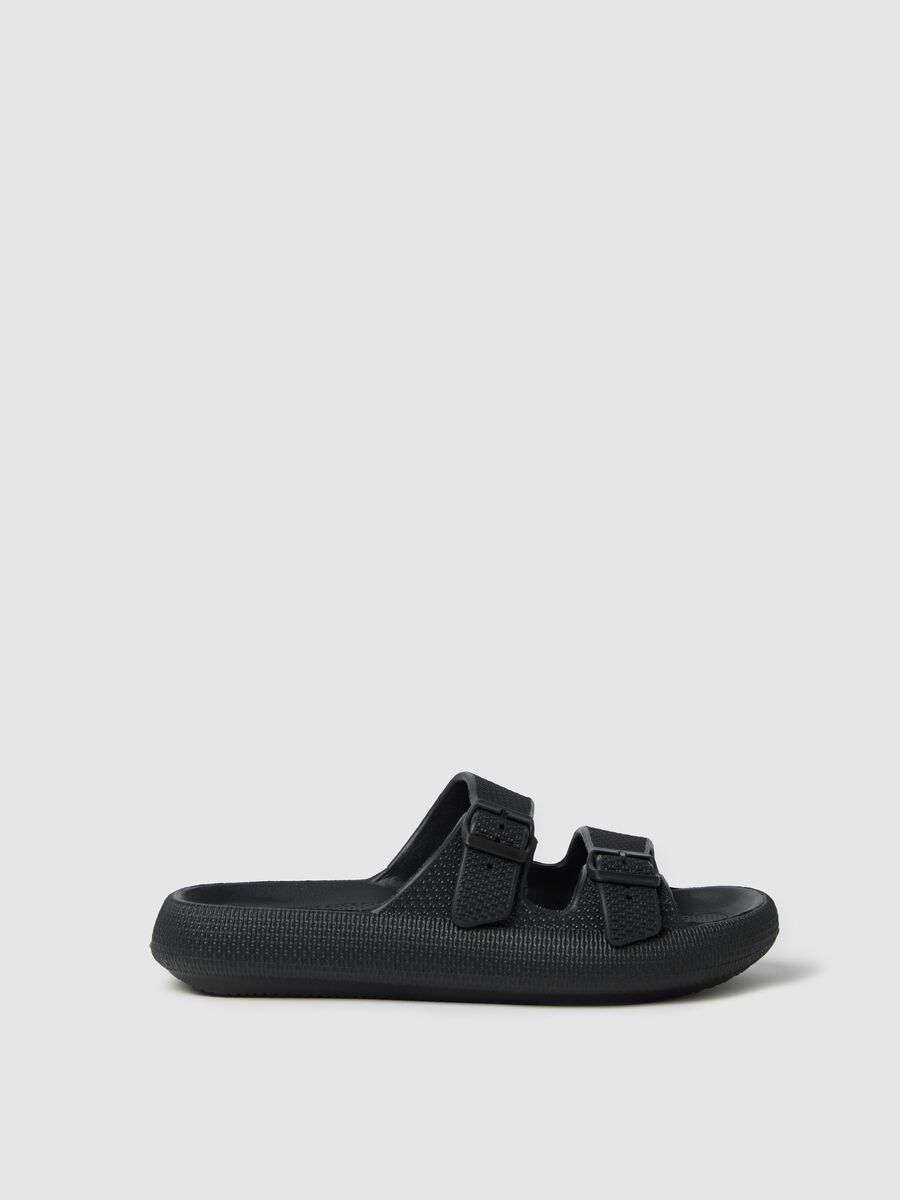 Black double-band sandals_0