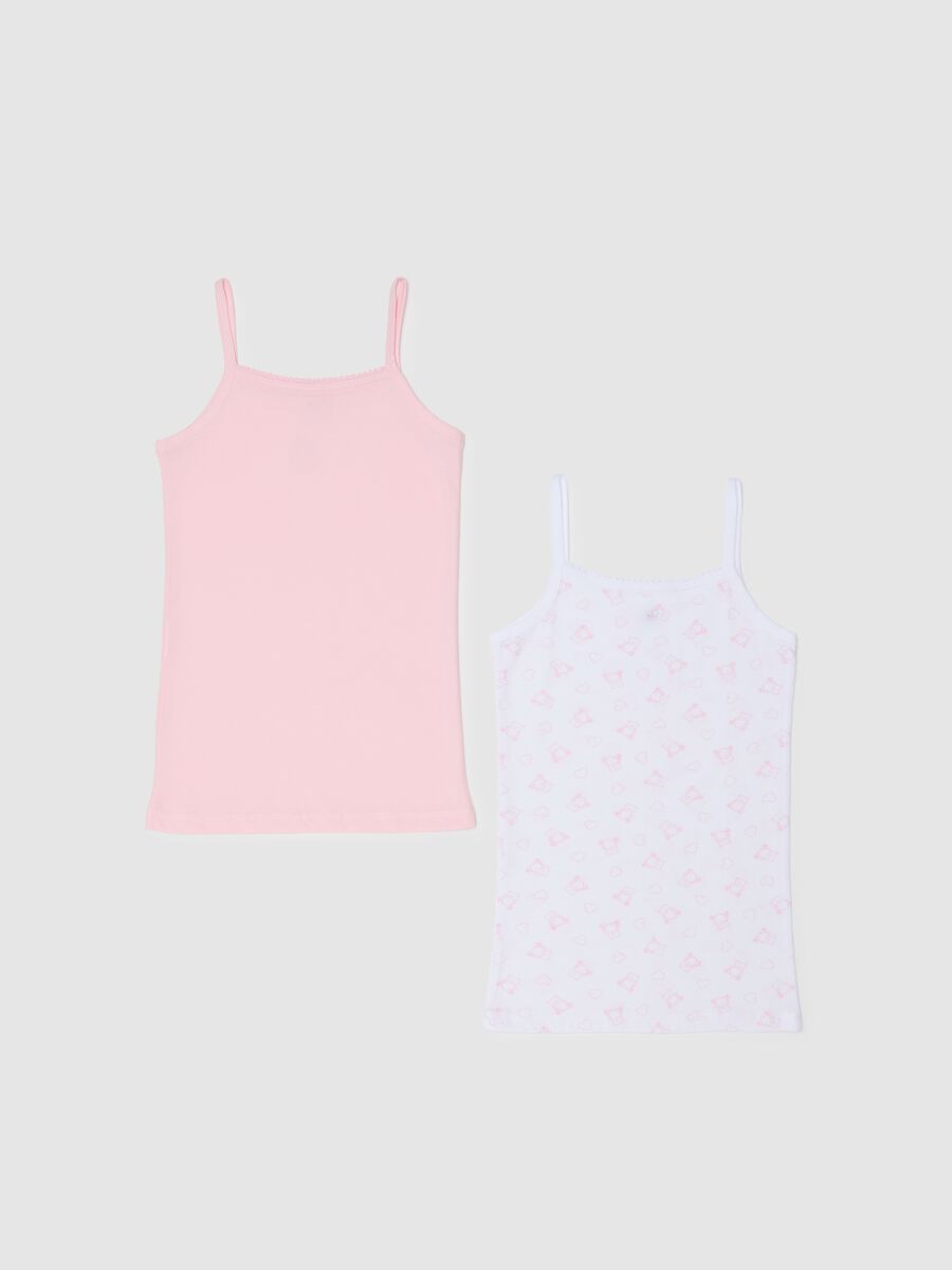 Multicolour pure cotton girls' vest twin pack_1