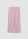 Pink striped stretch cotton-blend poplin pyjama trousers_5