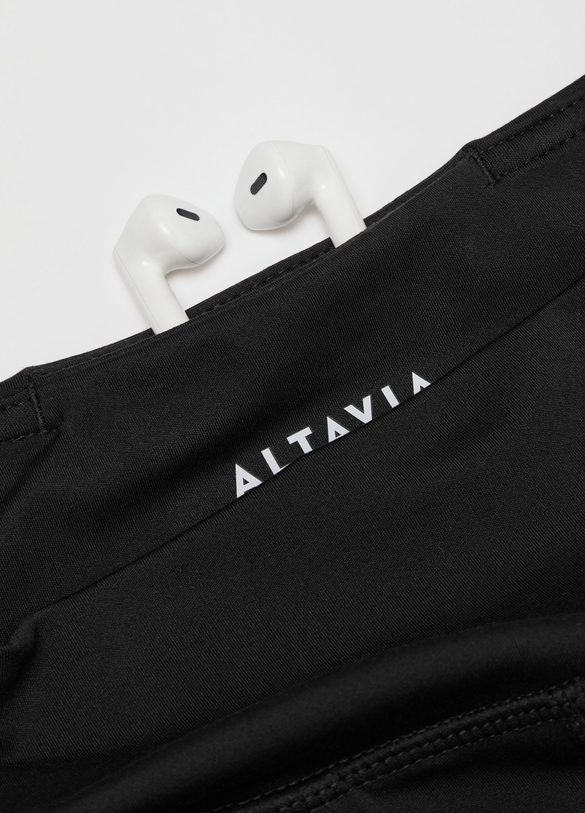 Pantaloni sportivi neri in tessuto elasticizzato wide leg ALTAVIA STUDIO ALTAVIA STUDIO
