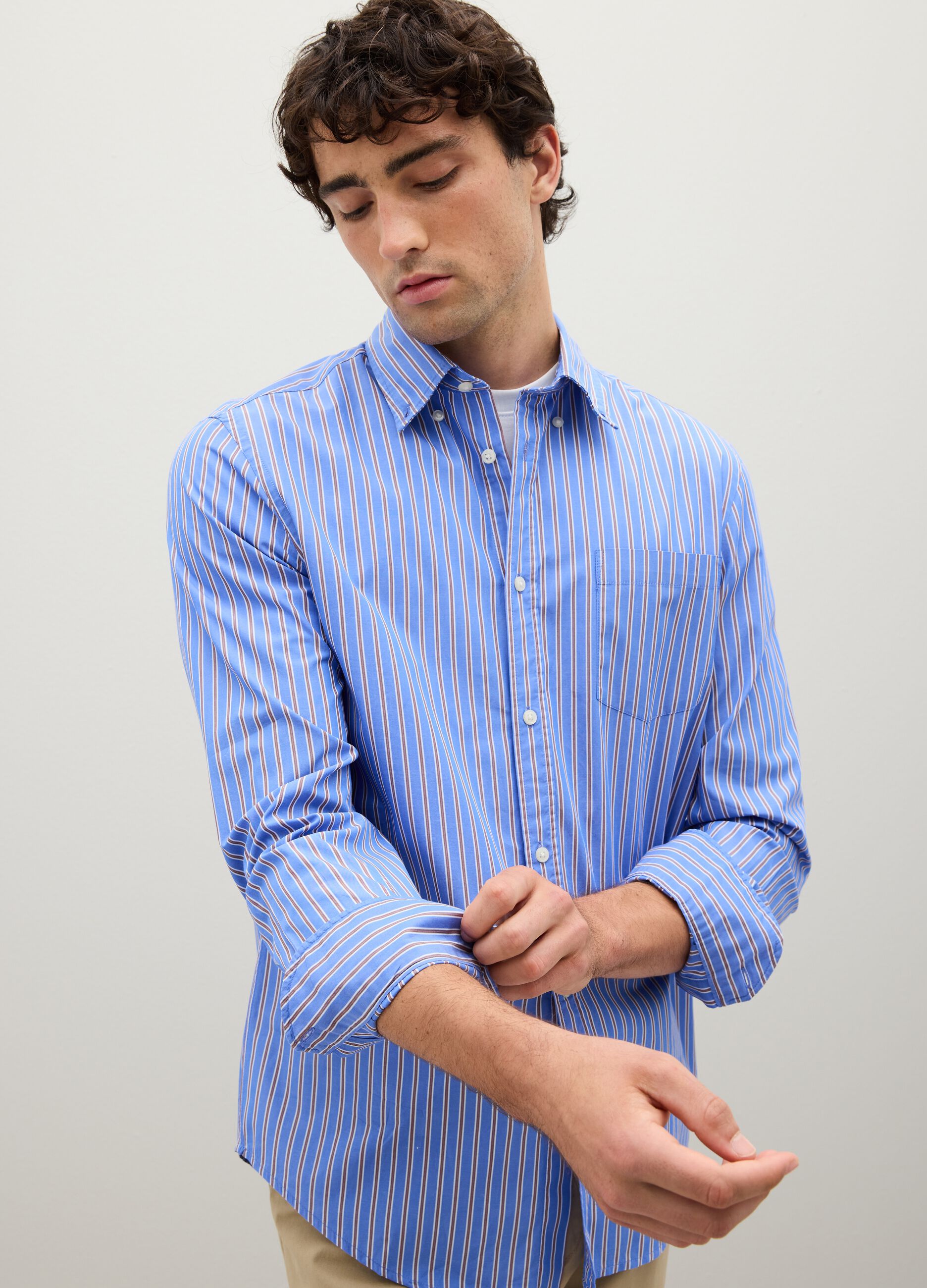 Multicolour pure cotton regular fit shirt