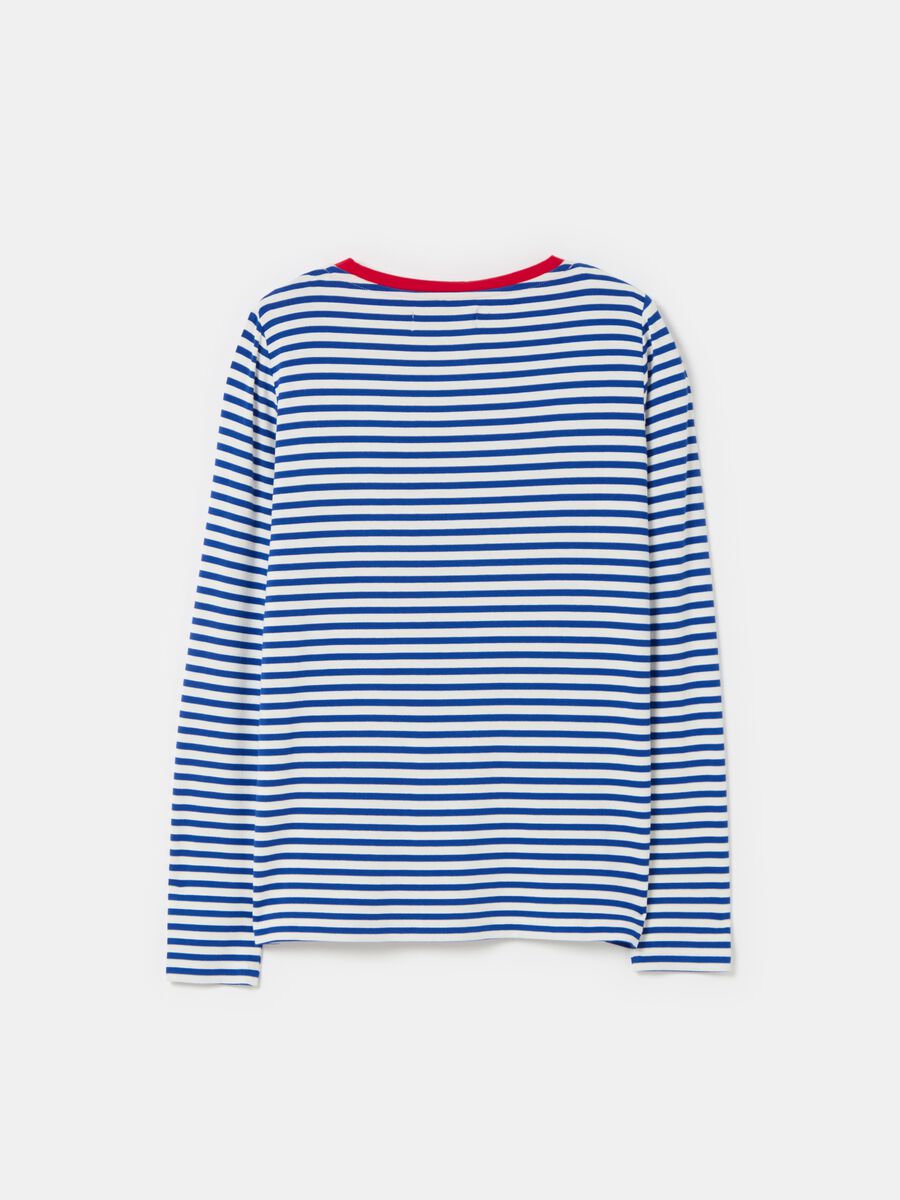 Striped T-shirt with contrasting edging_4