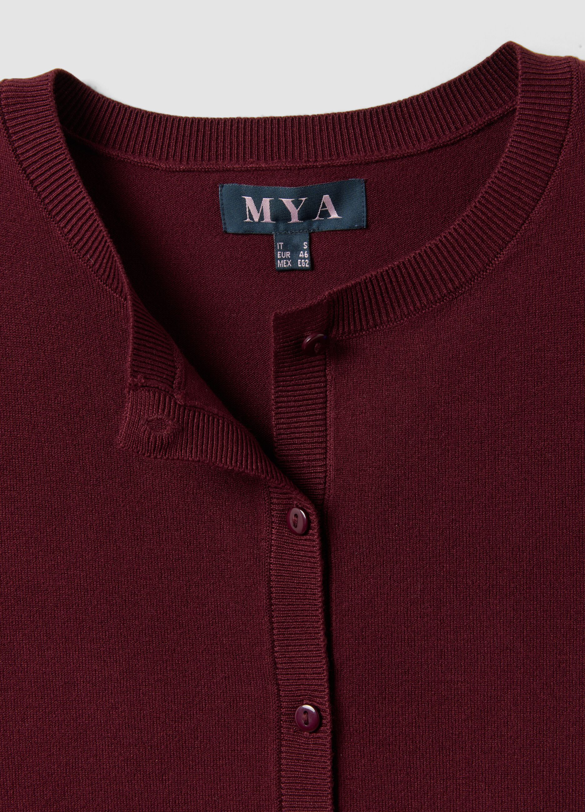 Cardigan rosso in misto viscosa con bottoni regular fit