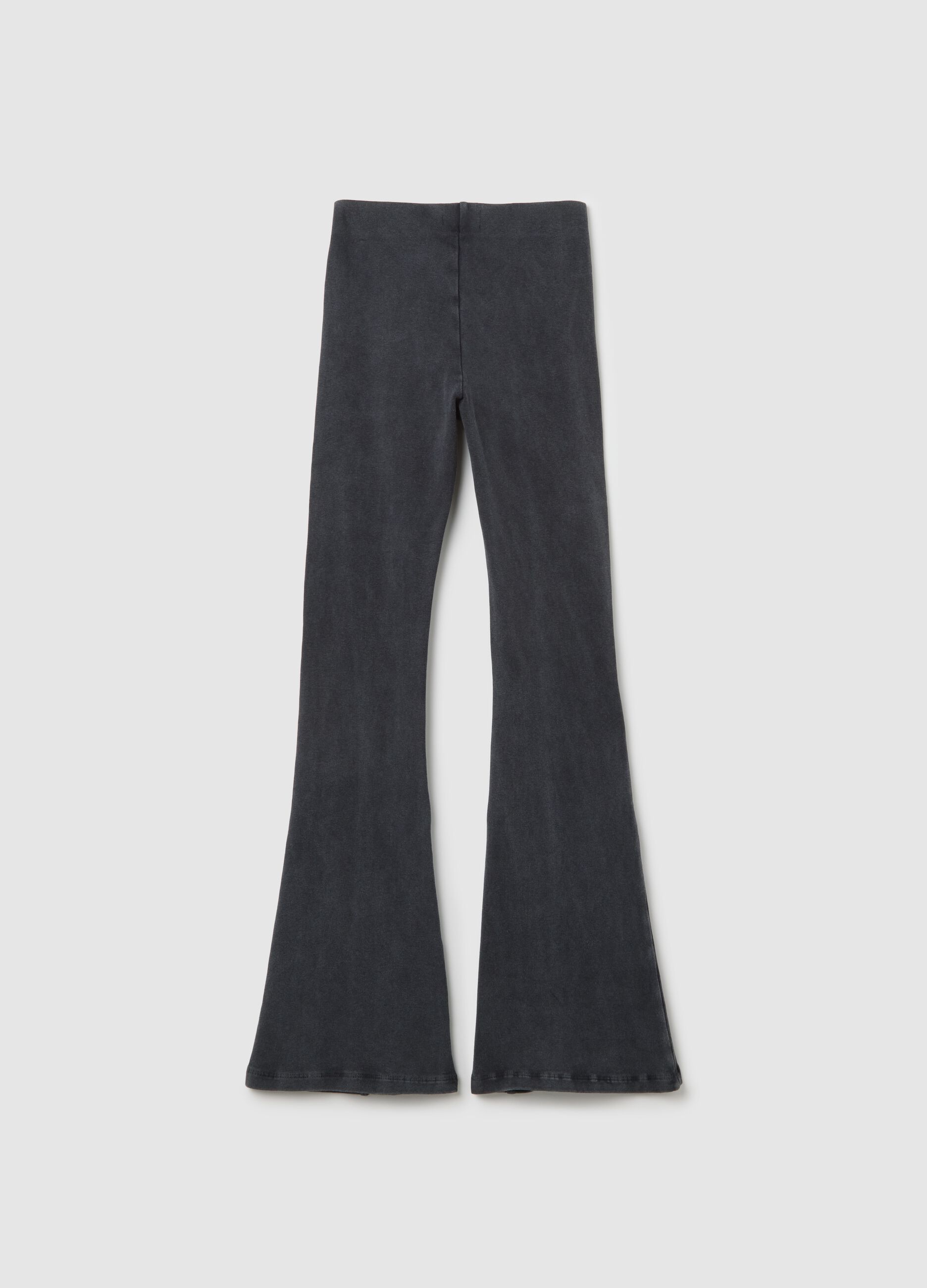 Black flare leggings in stretch cotton OVS Kids
