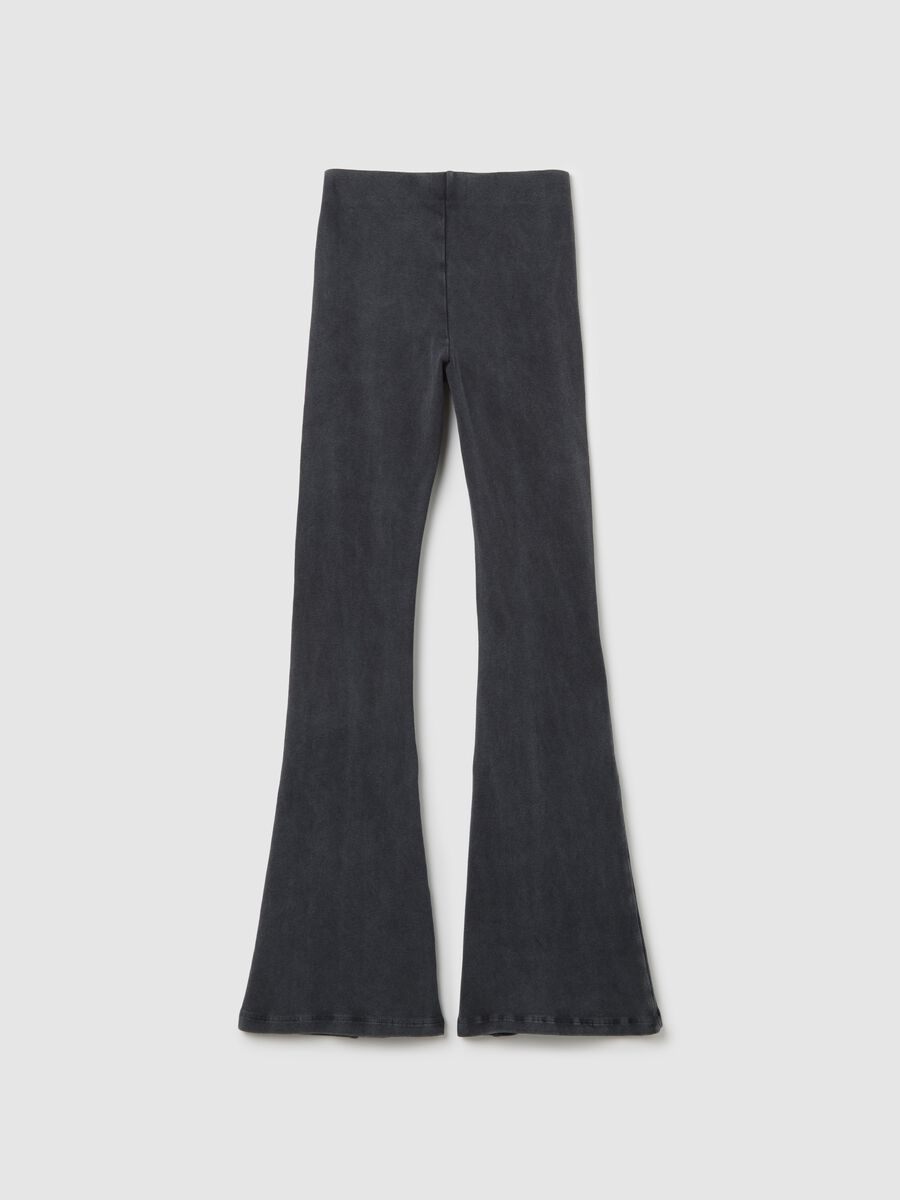 Black flare leggings in stretch cotton OVS Kids_4