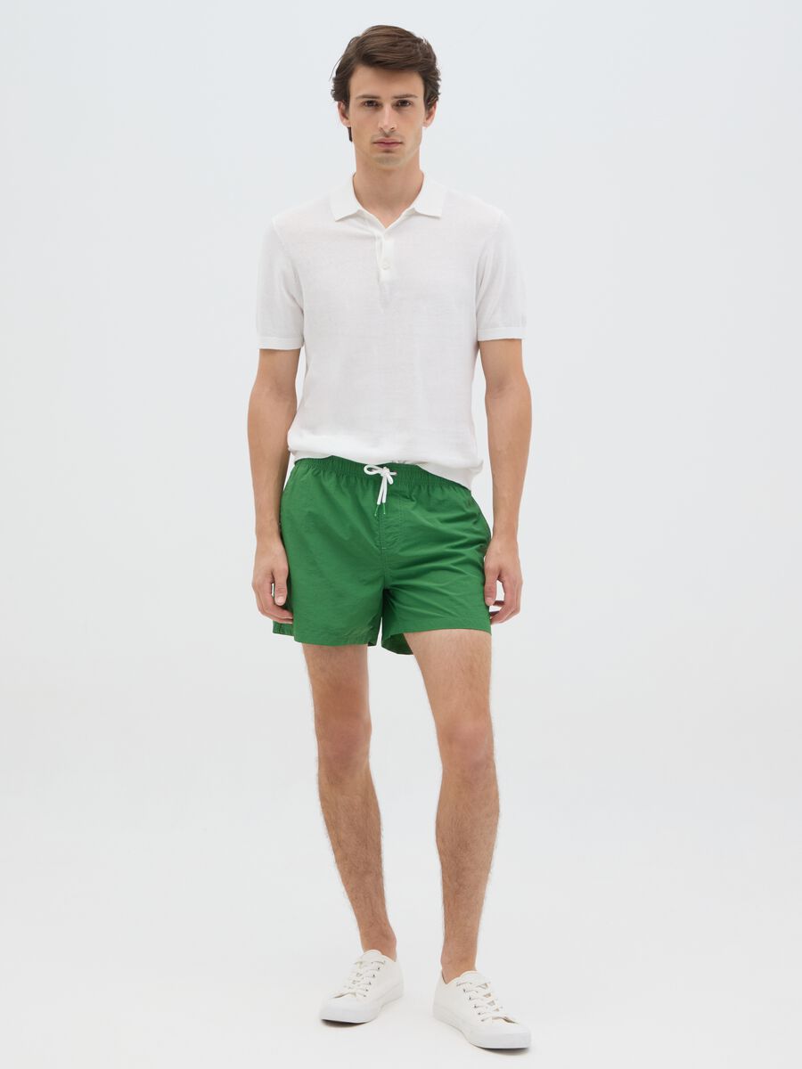 Men's Mixed Green Regular Fit Shorts_0