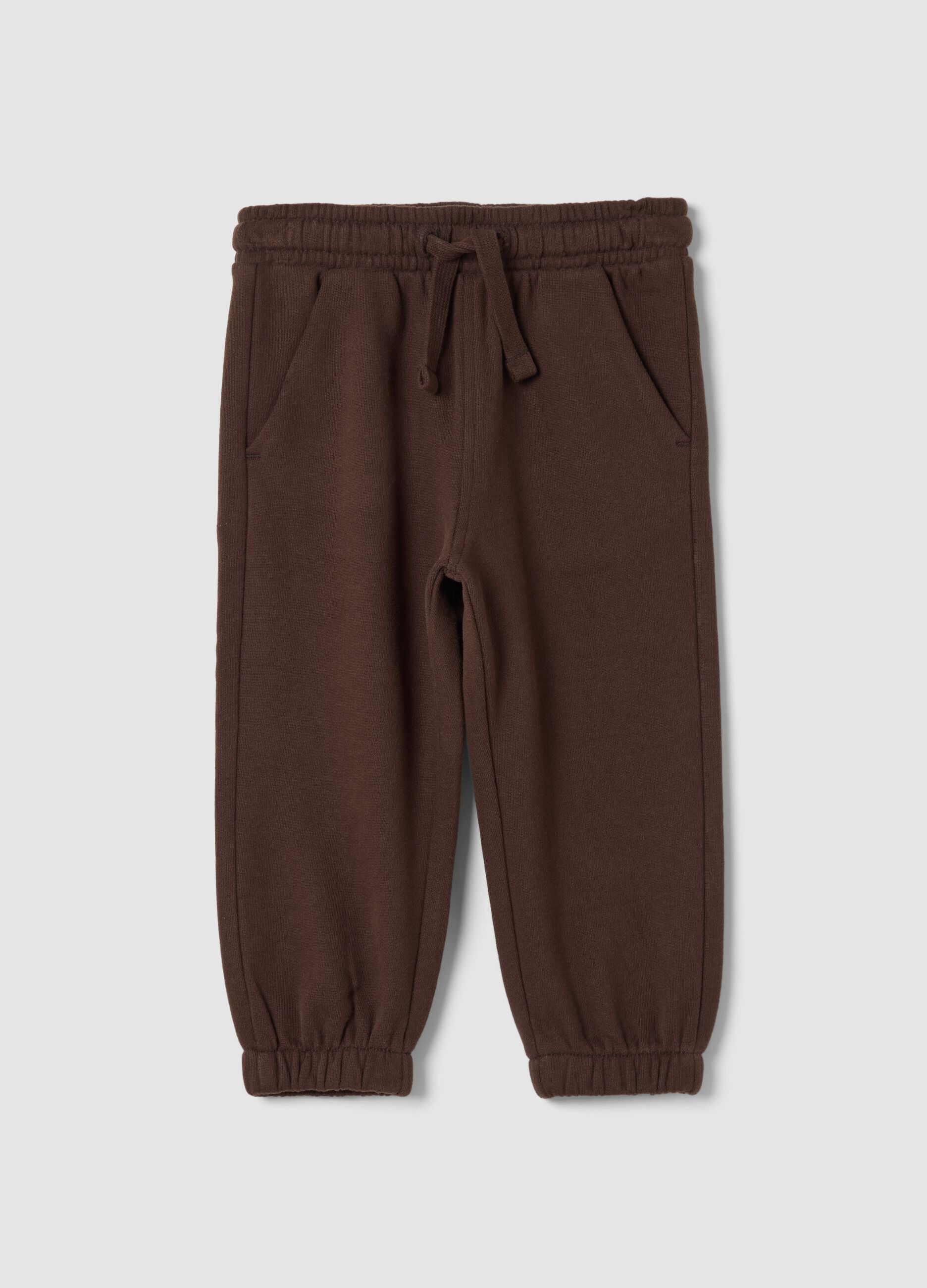 Pantaloni jogger marrone in puro cotone organico