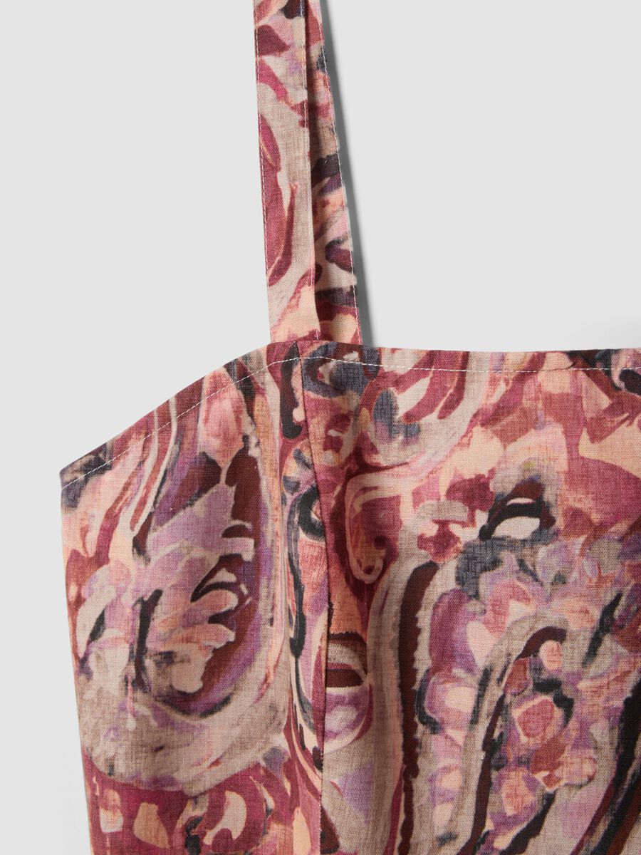 Multicolour cotton and linen-blend crop top_1