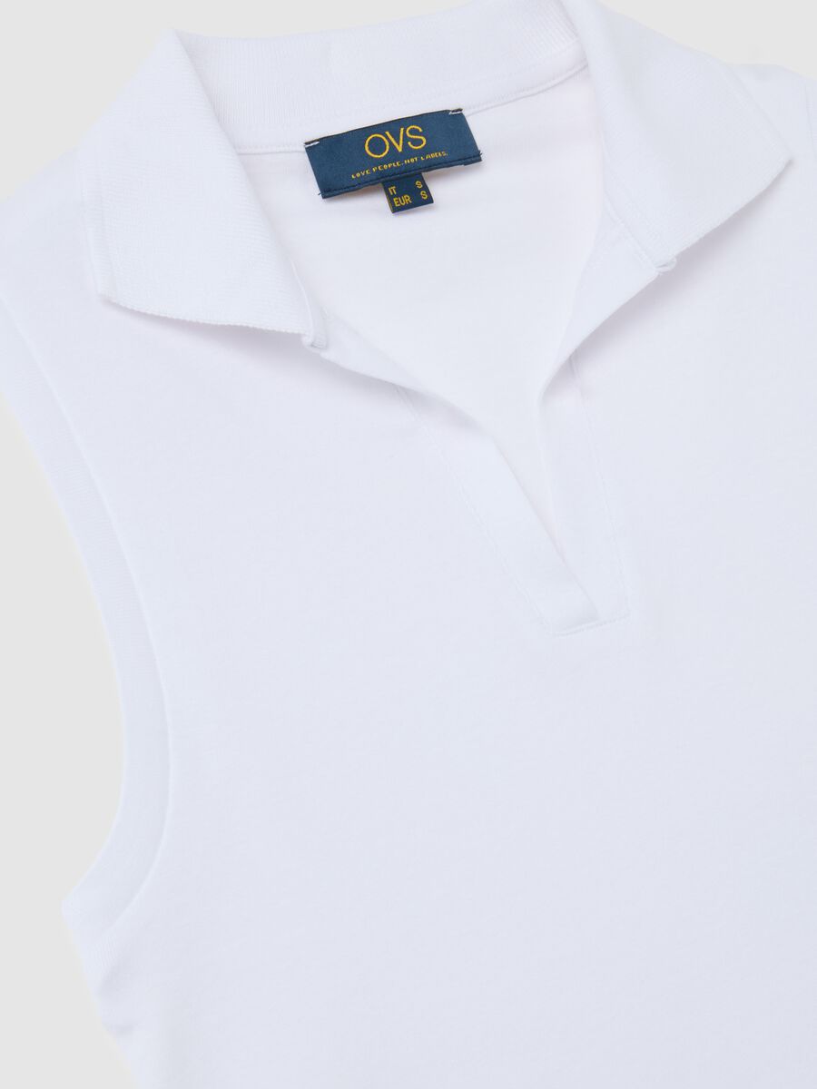 Women's Sleeveless White Slim Fit Pure Cotton Top_5