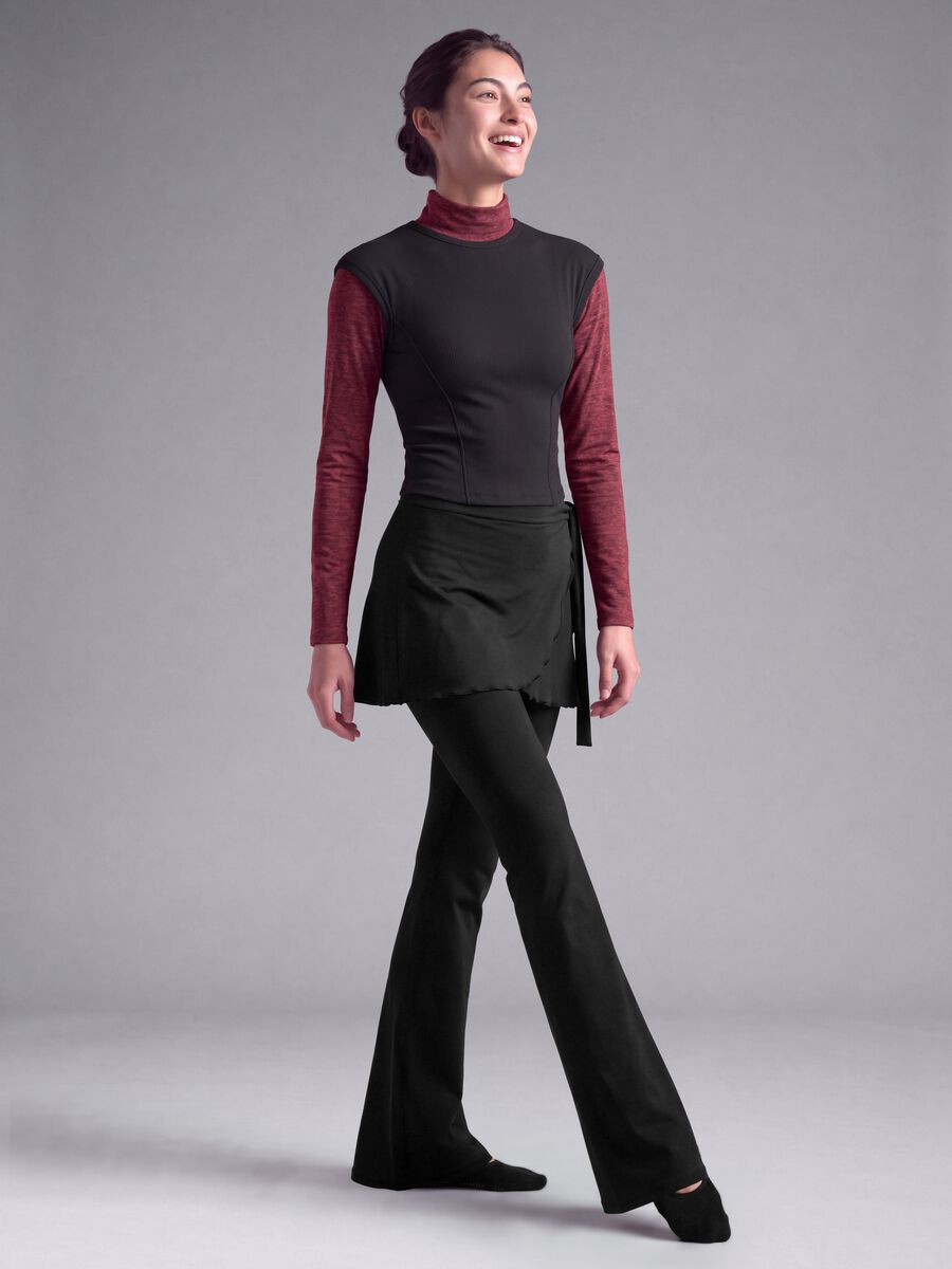 Black flared leggings in breathable stretch fabric ALTAVIA STUDIO_0