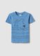 Blue pure cotton kid&rsquo;s T-shirt with regular fit and dog print_0