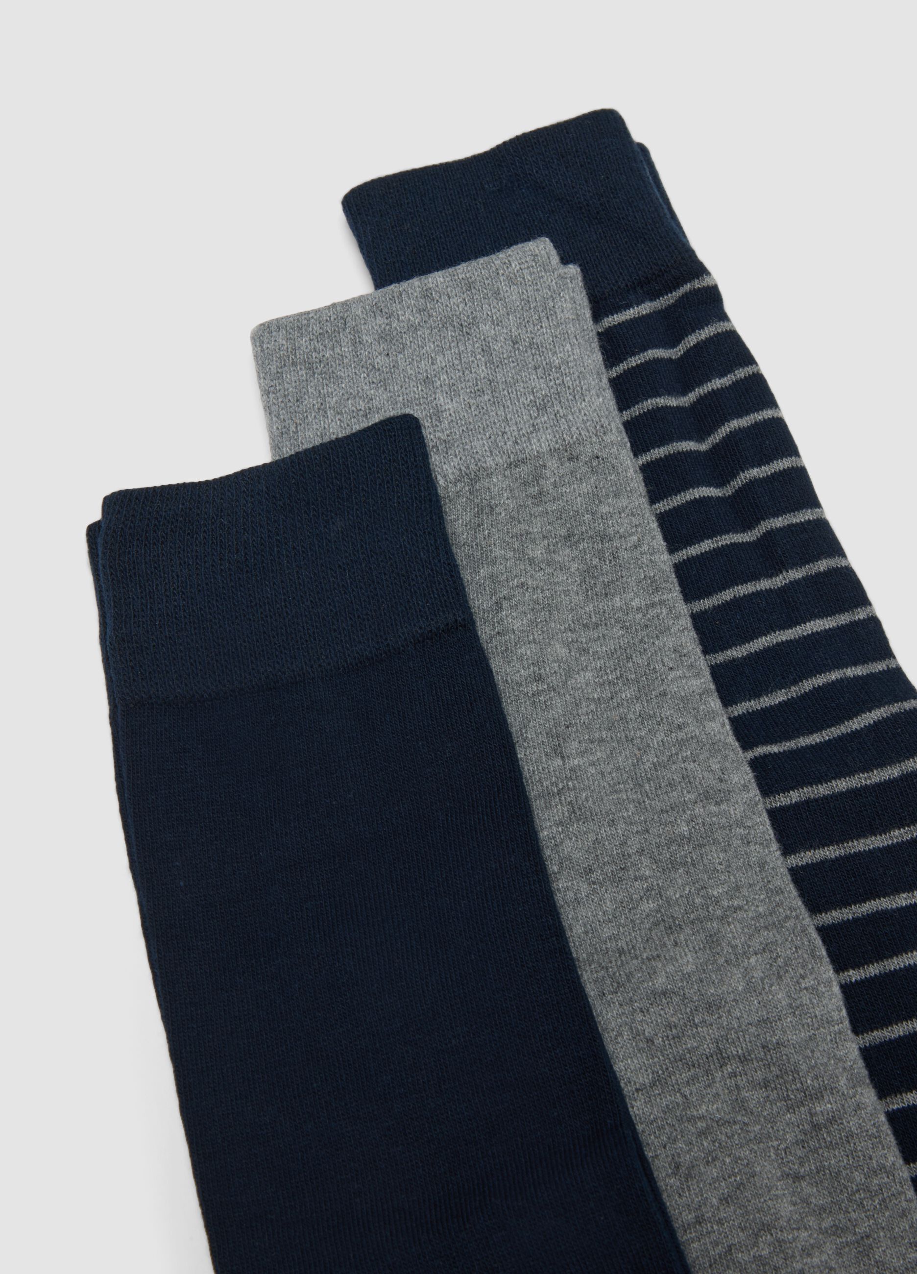 Five-pack of multicoloured long socks in stretch organic cotton