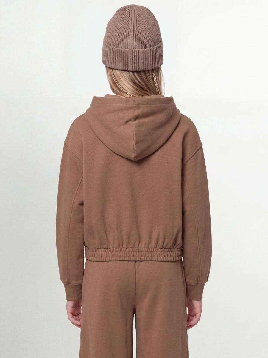 Felpa marrone con cappuccio in cotone organico_3