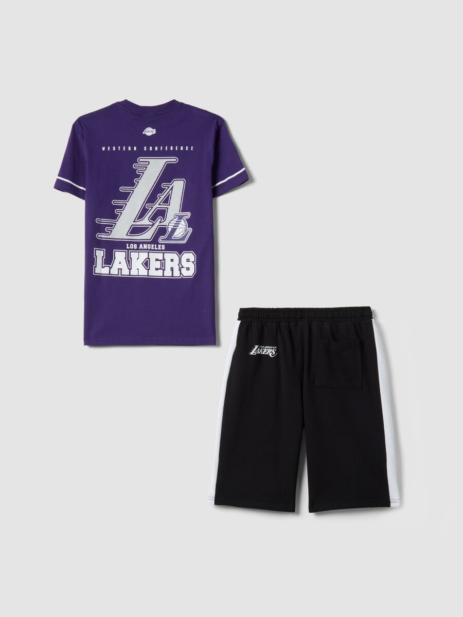 Set in puro cotone multicolor da ragazzo regular fit con stampe Lakers_1