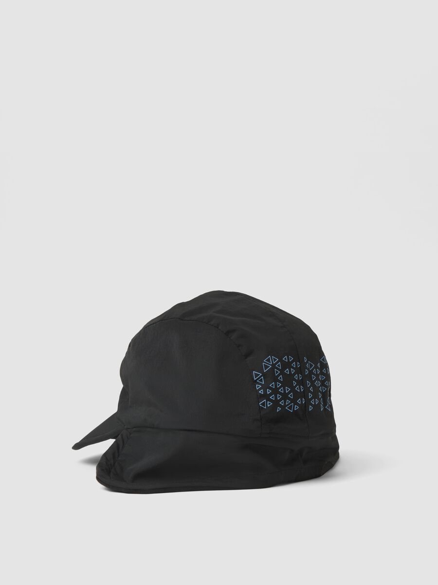 Black aviator cap in breathable stretch fabric ALTAVIA WITH DEBORAH COMPAGNONI_2