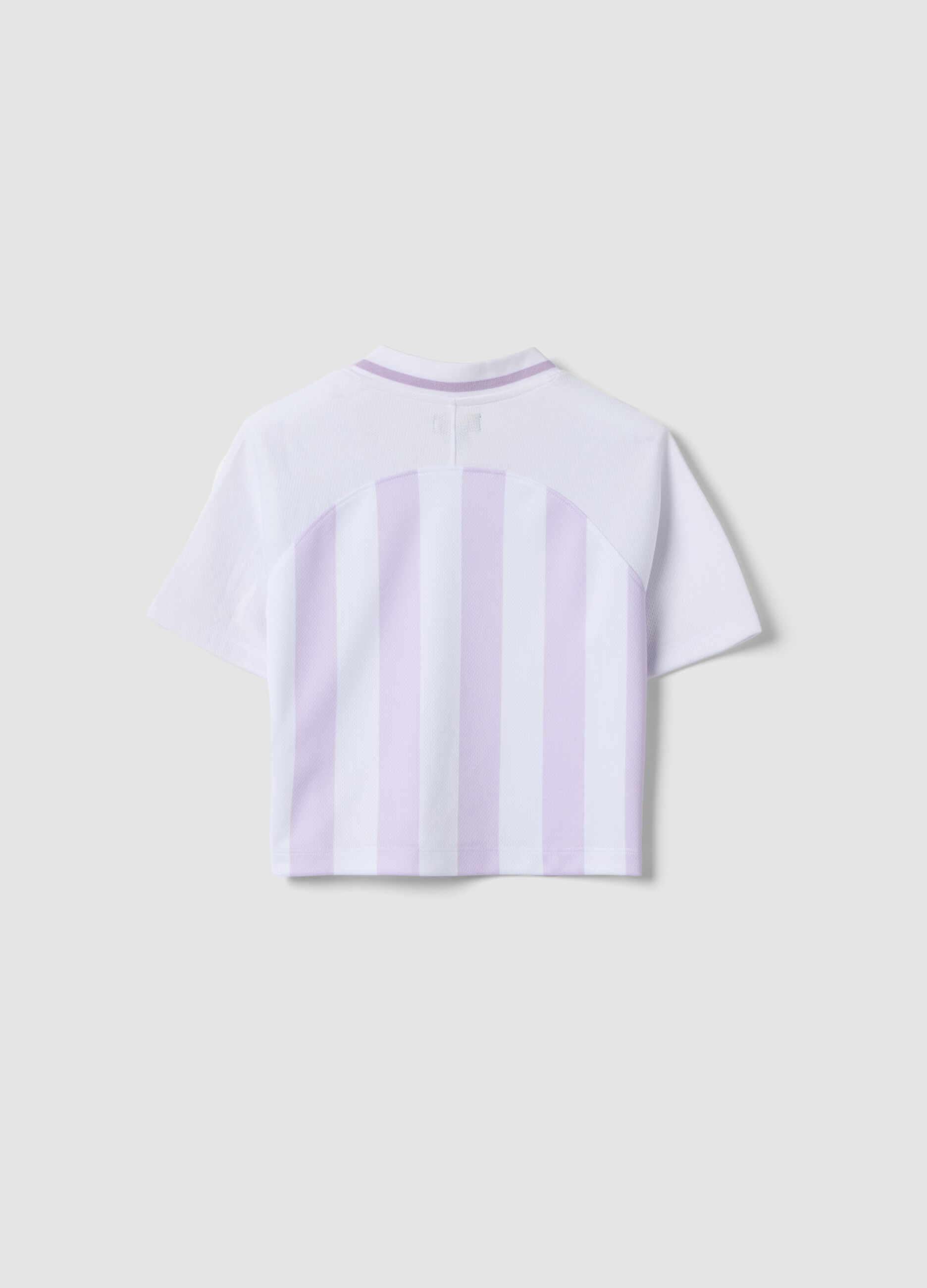 Purple striped short-sleeve T-shirt