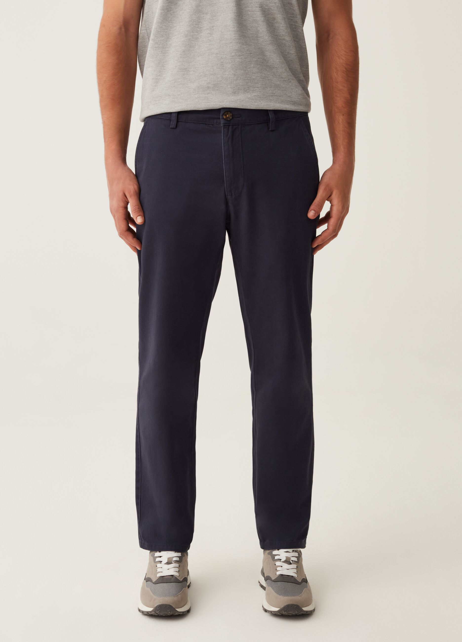 Pantalone chino in twill di cotone_1