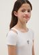 T-shirt in cotone elasticizzato bianca da ragazza slim fit_2