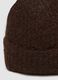 Cappello marrone in lana elasticizzata a coste_2