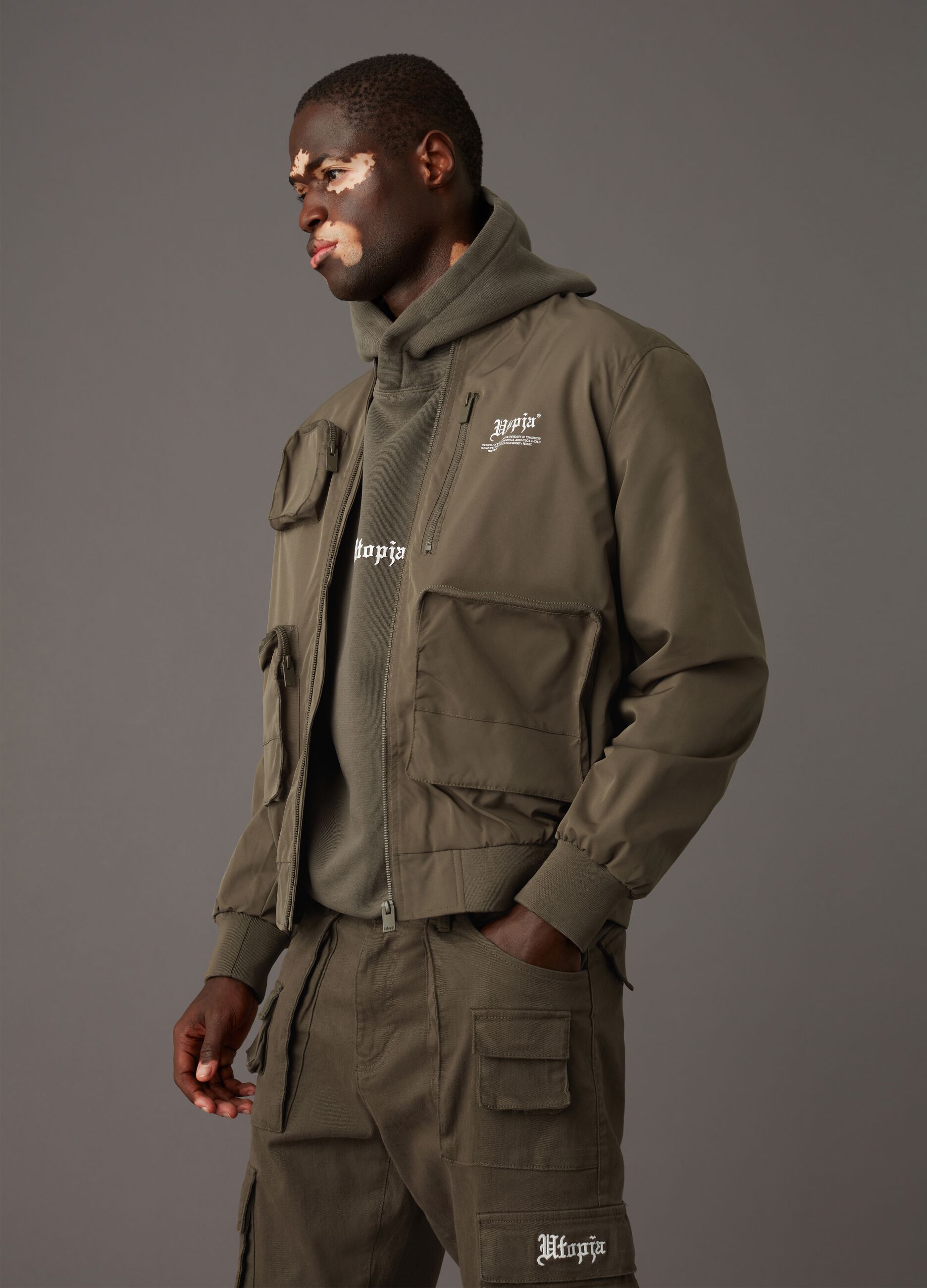 Bomber Cargo Jacket Military Green_2