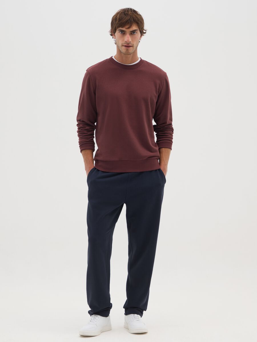 Felpa in misto cotone marrone regular fit_1