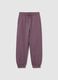 Girls' Regular Fit Pure Cotton Purple Joggers_0
