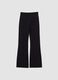 Black stretch cotton flared trousers_0