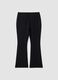 Black flared leggings in stretch fabric_0