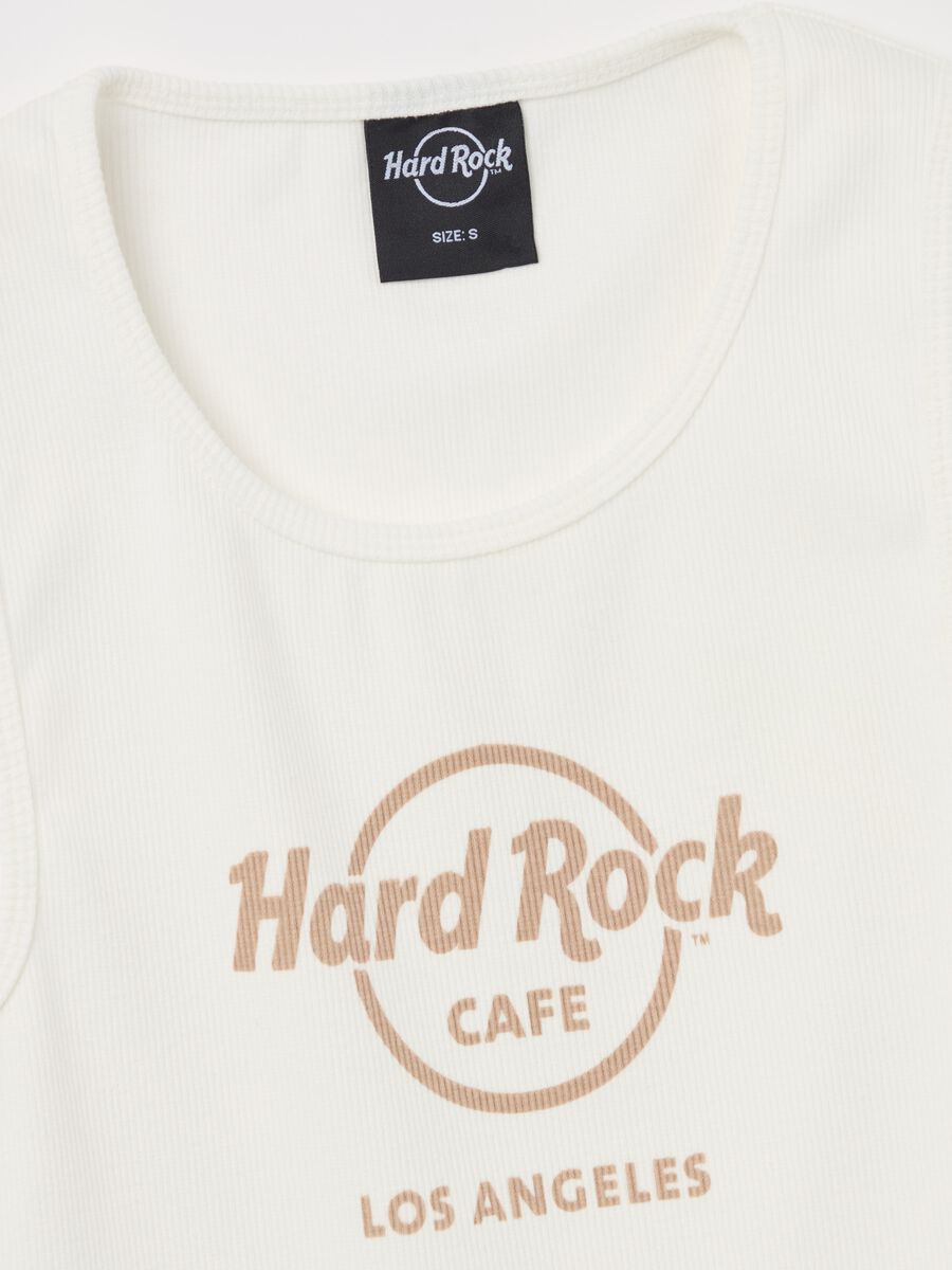 White Hard Rock Café Los Angeles tank top with ribbing_5