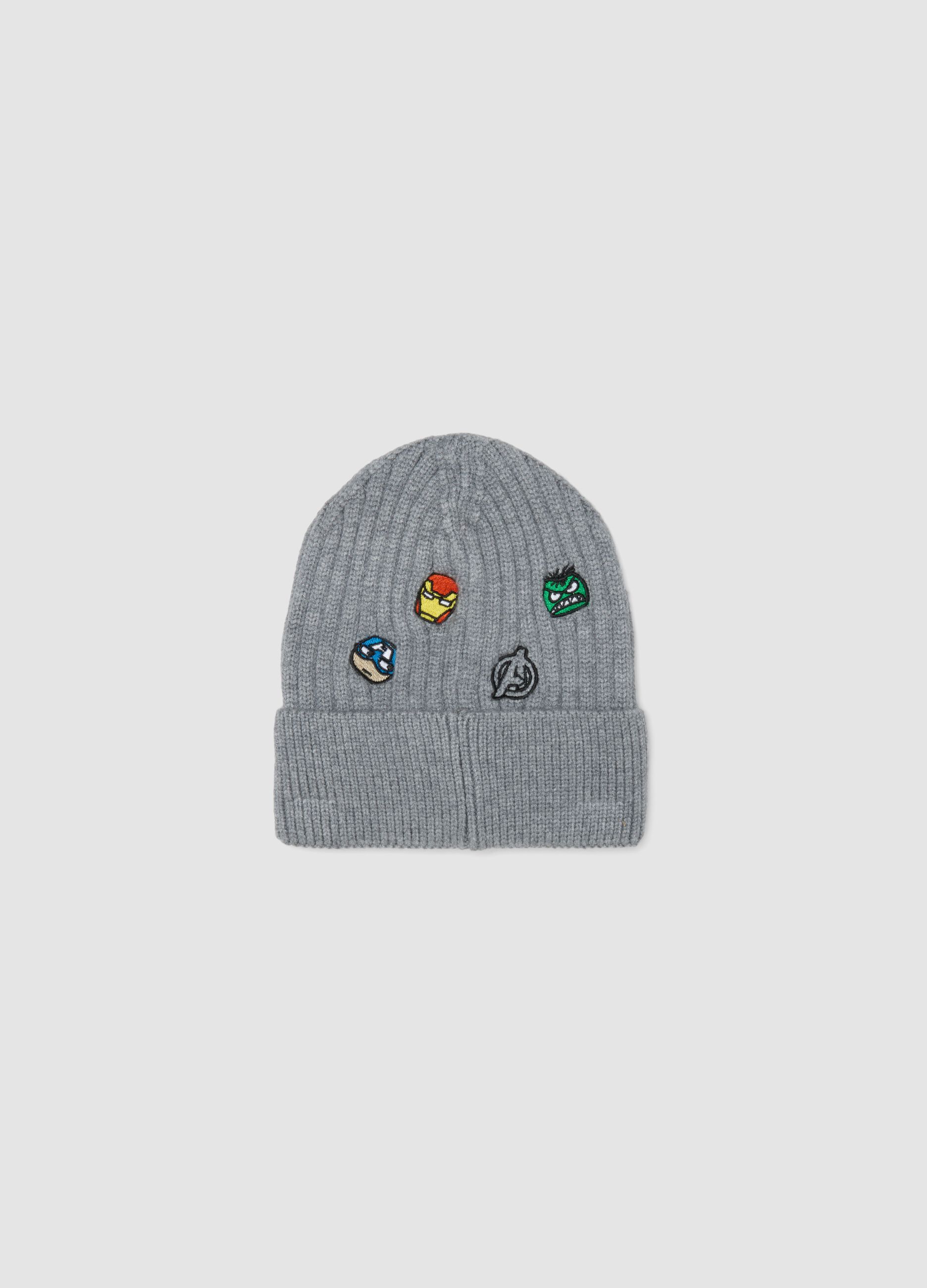 Grey Avengers print hat for boys