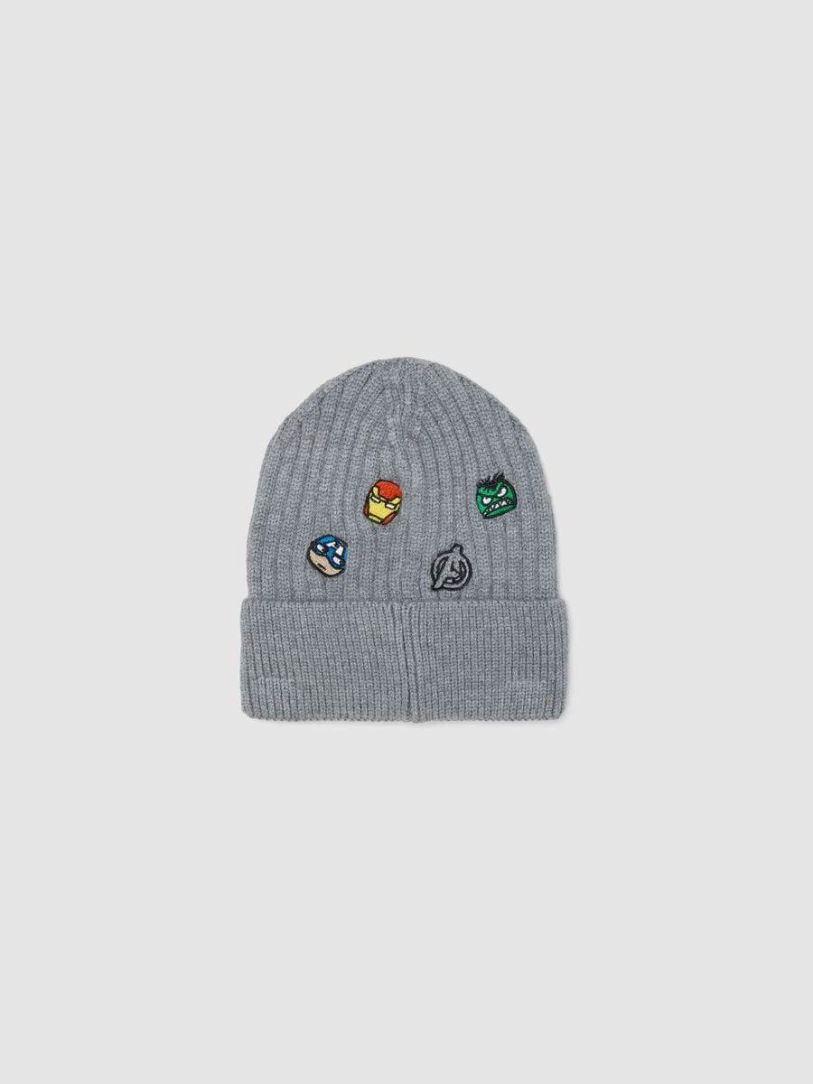 Grey Avengers print hat for boys_1