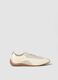 White and beige regular fit trainers with rubber sole_0