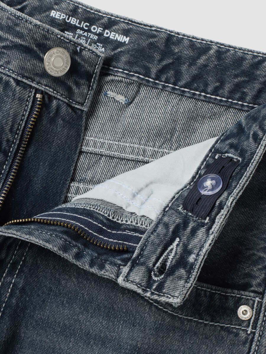 Blue pure cotton skater-fit jeans_2