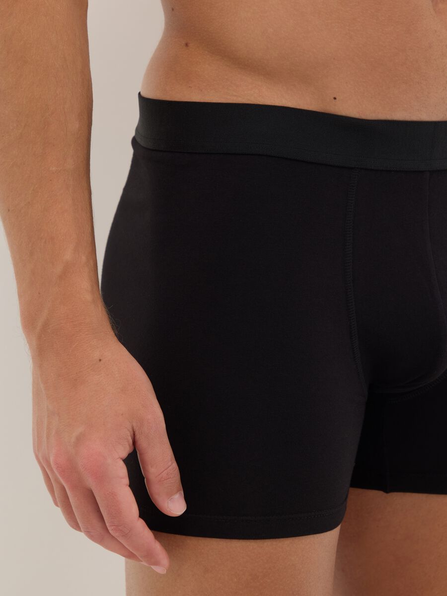 Regular fit black cotton stretch boxer tripack_3