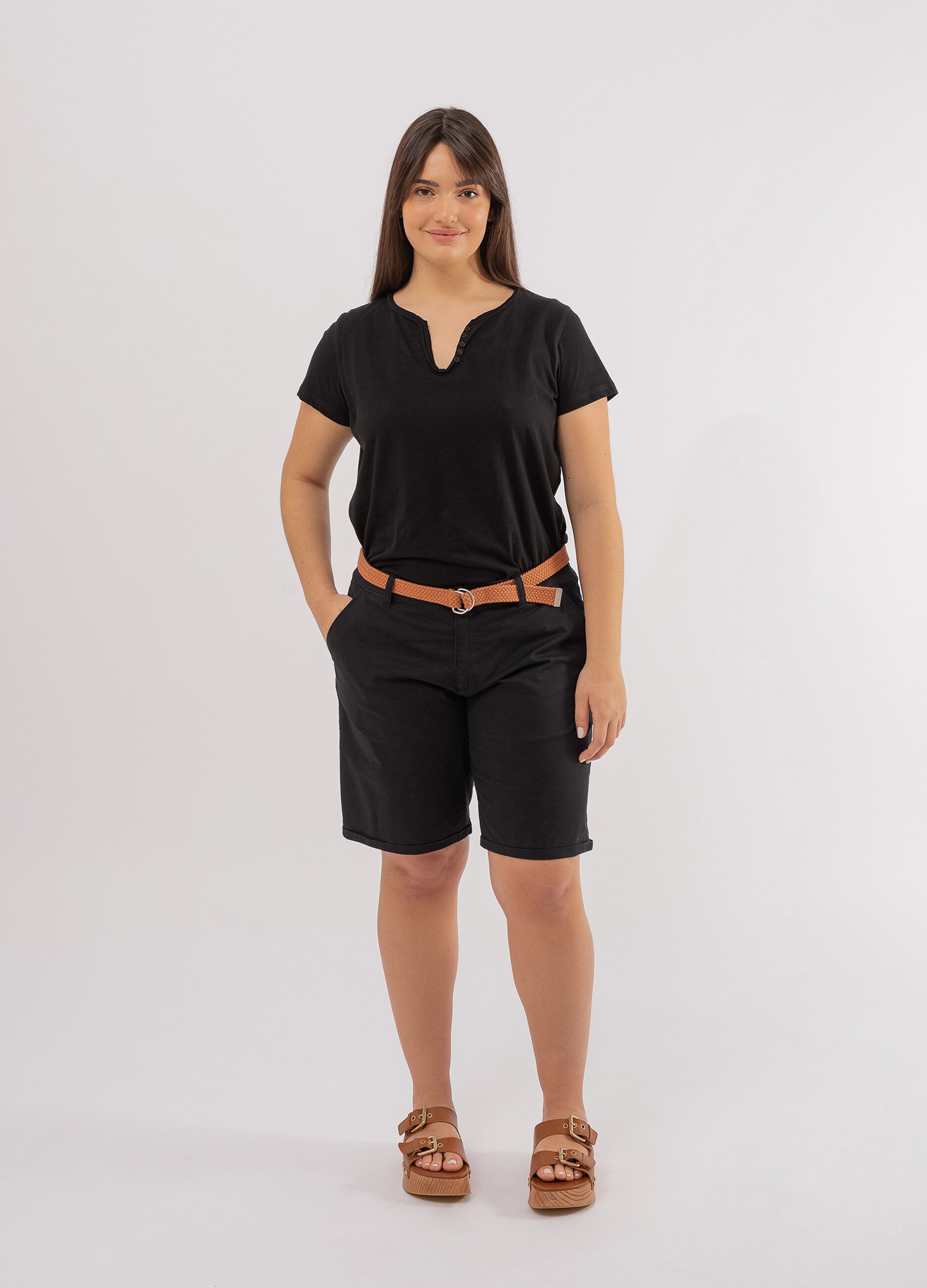 Ovs T-shirt scollo a U con taglio a vivo Curvy
