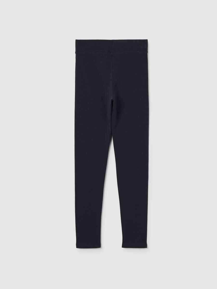 Leggings blu da ragazza in cotone elasticizzato vestibilità skinny_1