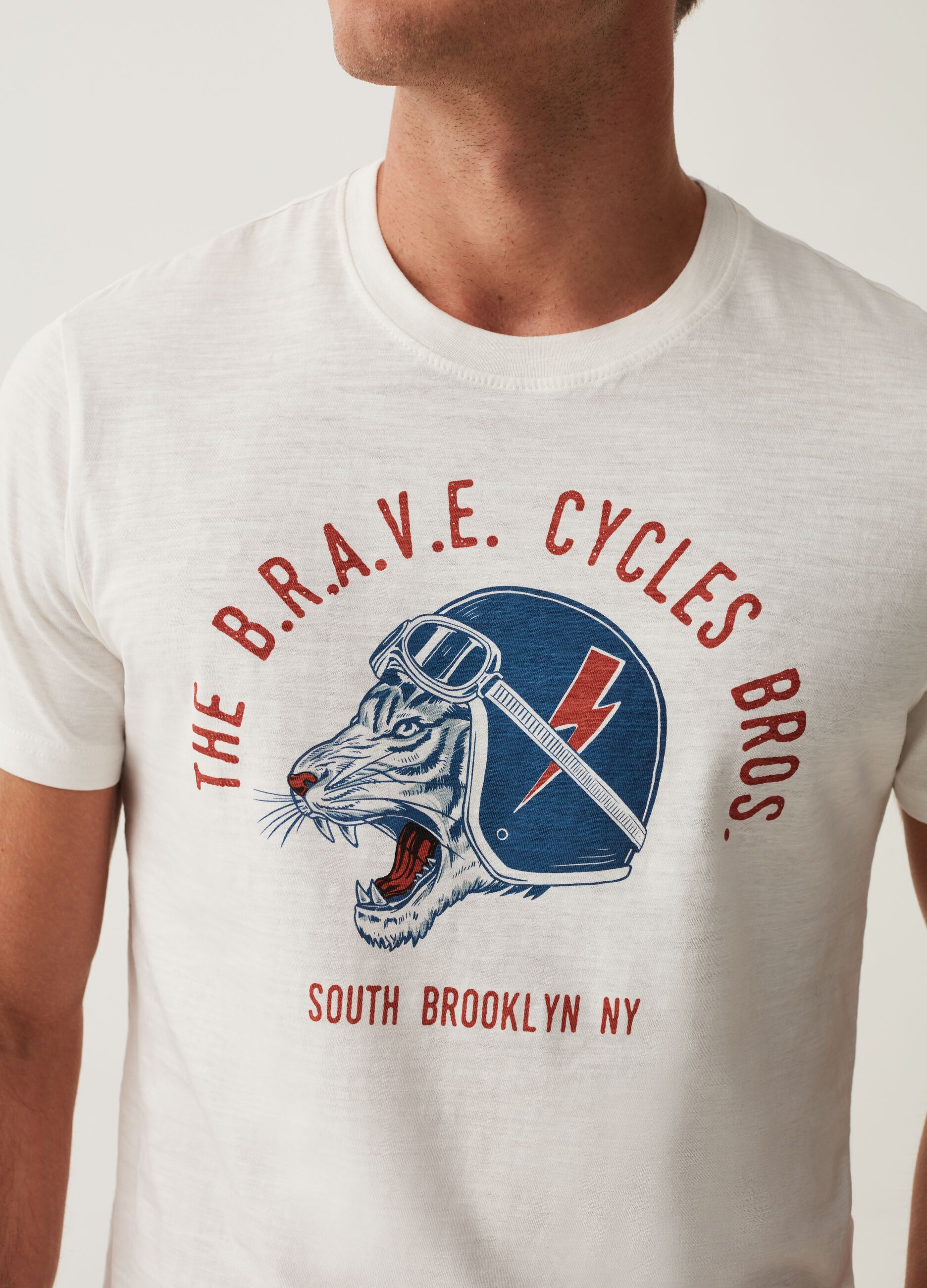 T-shirt in cotone con stampa Cycles Brooklyn_3
