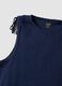 Blue pure cotton tank top with shoulder ties_1