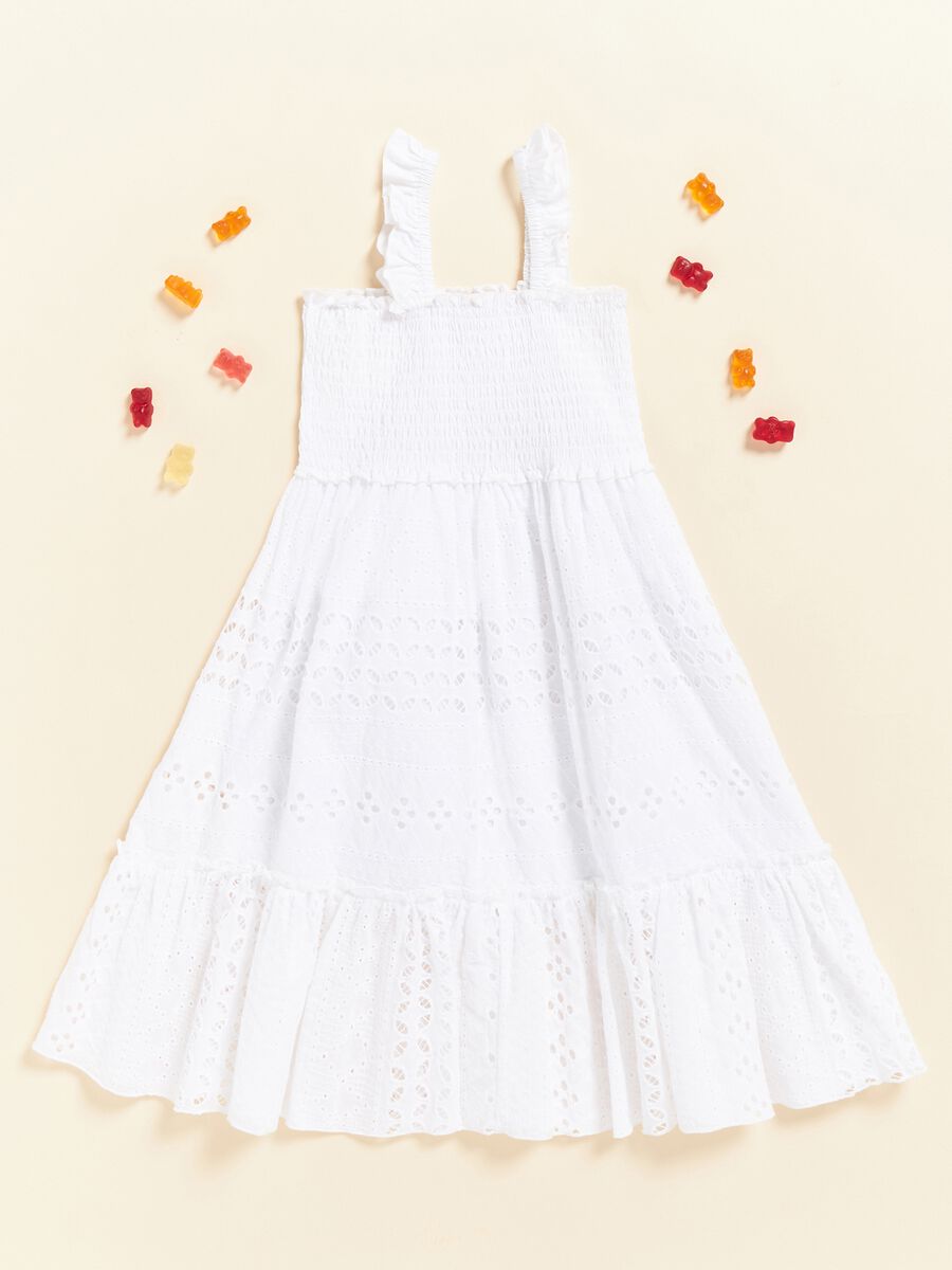 IANA sleeveless dress in 100% cotton broderie anglaise_0