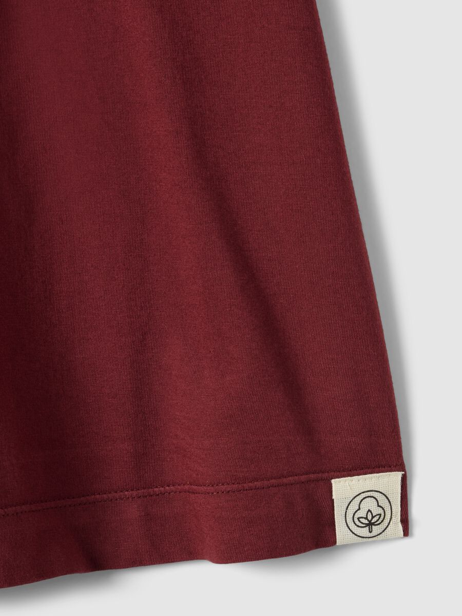 T-shirt rossa girocollo in puro cotone italiano regular fit_5