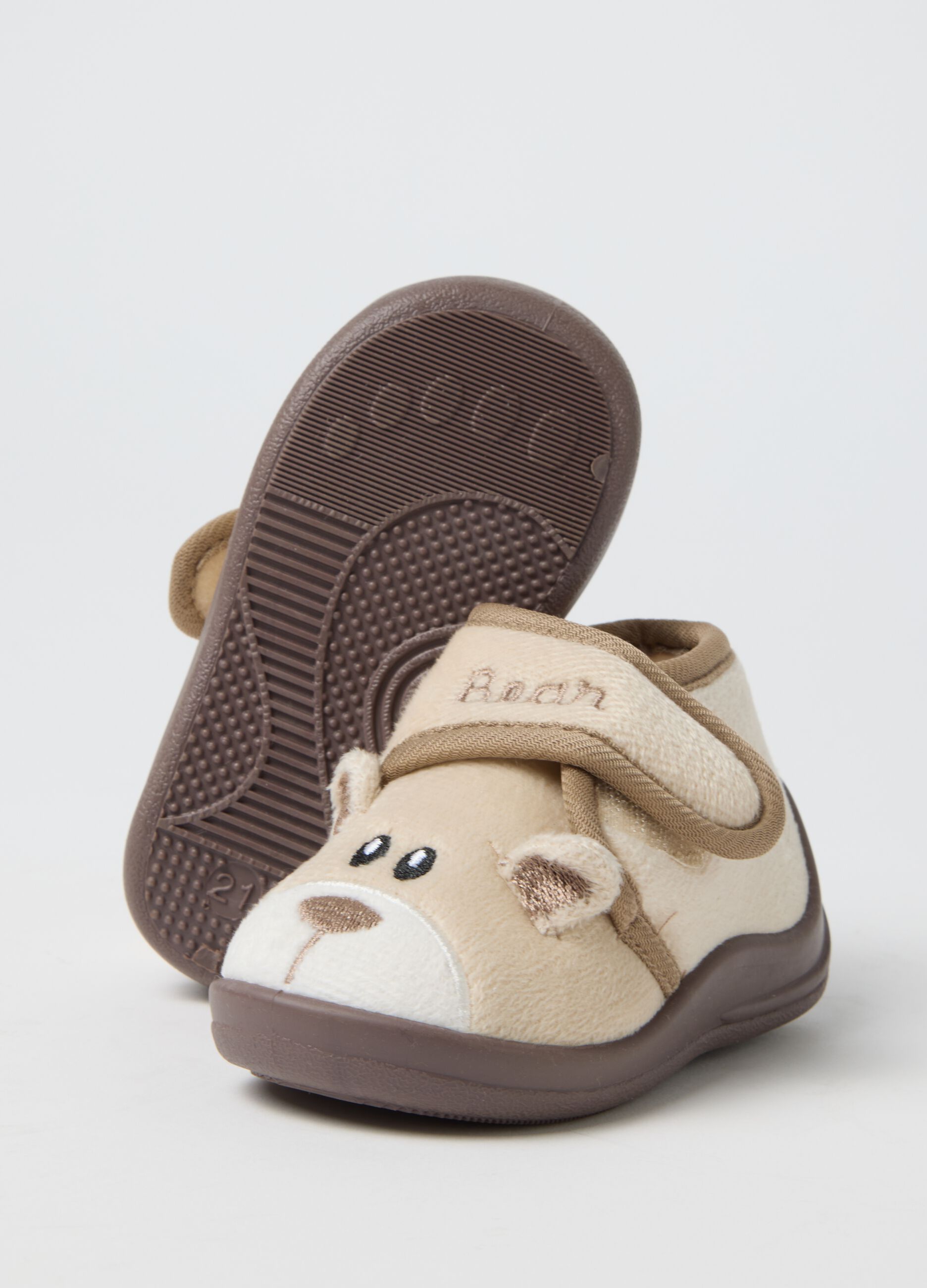 Beige baby booties